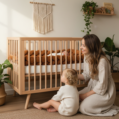 Réducteur de lit CANELIT™ – bébé dans son cocon avec tresse CANELIT™ douce