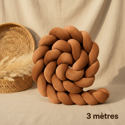 Réducteur de lit CANELIT™ – tresse caramel boho 3 mètres