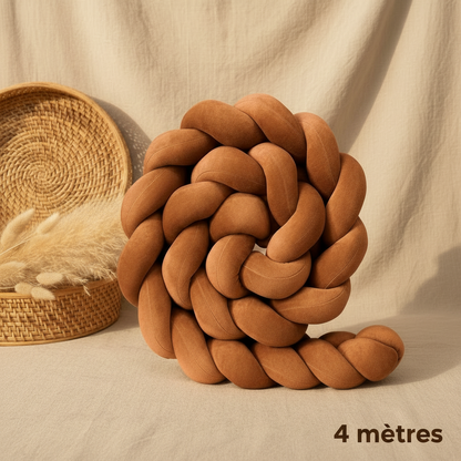 Réducteur de lit CANELIT™ – tresse caramel boho 4 mètres
