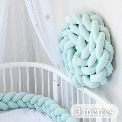 Réducteur de lit respirant MINTO™ – bébé respire librement, parents dorment sereinement, 3 mètres 