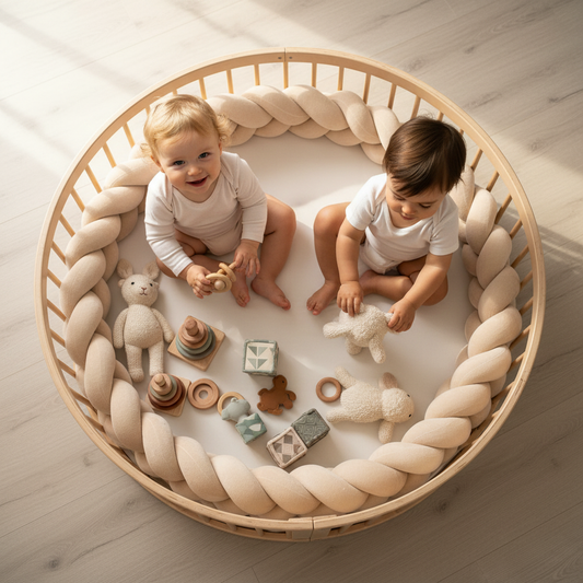 Réducteur de lit VELOUTÉ™ – délimitation espace de jeux sécurisé, vue de haut