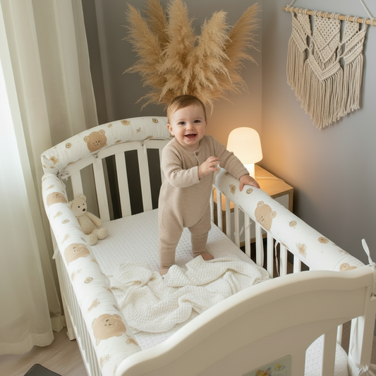 Tour de lit CHOCÂLIN™ – motif ourson avec bébé 1 an