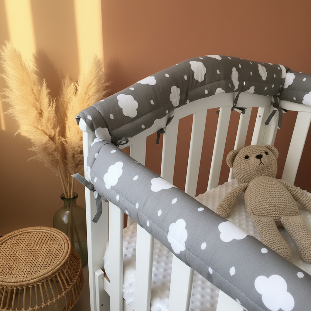 Tour de lit CHOCÂLIN™ rail supérieur – bébé debout protégé, souriant et en sécurité