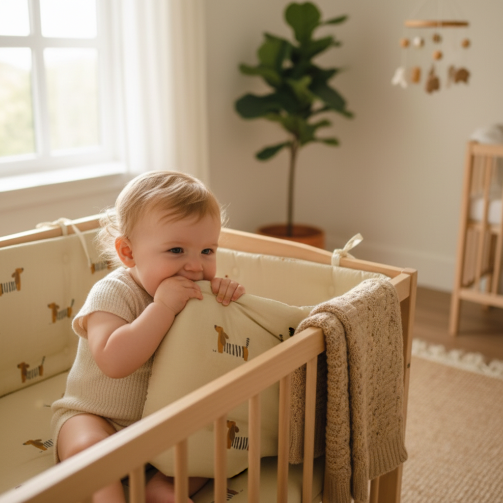Tour de lit TEKELIT™ – bébé avec tour de lit sécuritaire dans la bouche