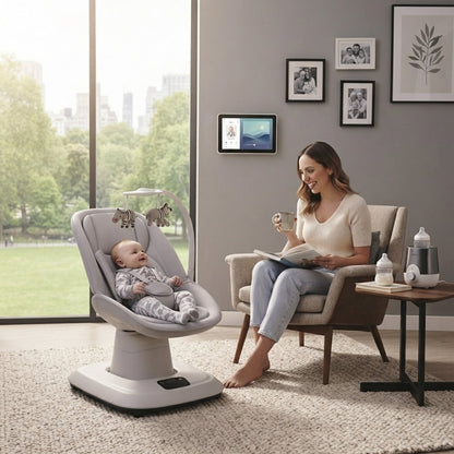 Transat pour bébé pratique pour maman travaillant à domicile.