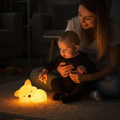 Veilleuse renard rechargeable USB - Batterie 1200mAh autonomie portable